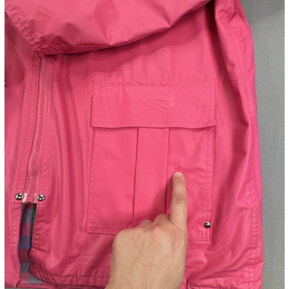 Misty Harbor Lined Rain Jacket Women's Large Pink Mid Length Hooded Coat Slicker - Picture 5 of 11